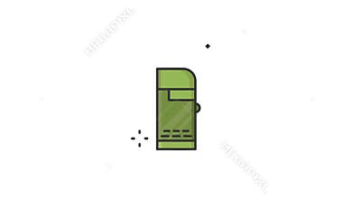 cigarette lighter icon animation video, seamless looping of lighter animation