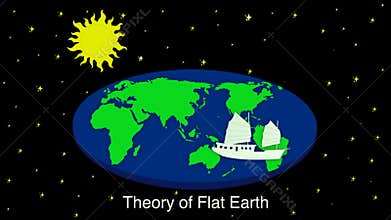 Flat Earth in cosmos,world slowly rotating in space, A Flat Earth model