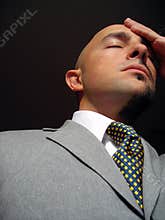 Absent-minded businessman