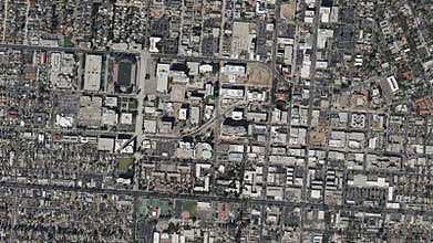 Earth zoom in from space to Santa Ana, USA