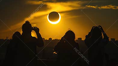 People watching a solar eclipse