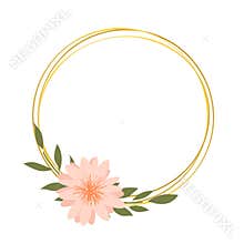 Wreath of fancy flowers. Vector floral frame
