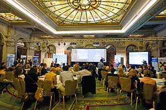 People in conference center