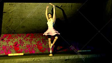 Ballerina music box lit by candle