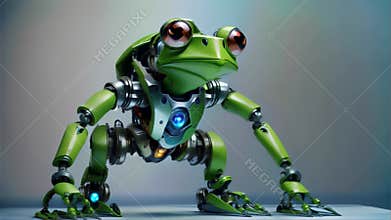 Mechanical Frog-Like Robot Crouching