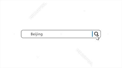 Beijing in Search Animation. Internet Browser Searching