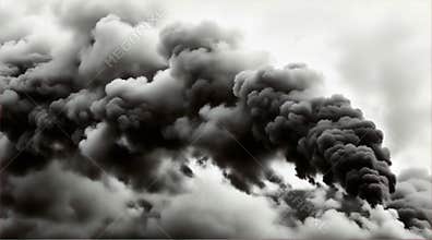 Billowing black smoke from Industrial plant