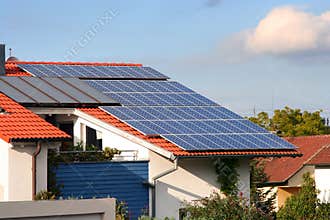 House with solar panels on the