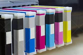 Large format ink jet printer toner casetas