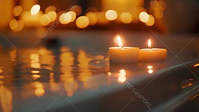 The warm water of the tub soothes your muscles while the soft candlelight calms your mind providing the ultimate