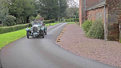 A 1926 Bentley 3L Tourer Departs Rose Castle in the Flying Scotsman Rally