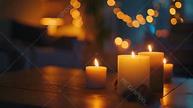 Amidst shadows and soft flickering lights defocused candlelit corners offer a dreamy escape fit for quiet contemplation