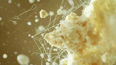 A timelapse video showing a sample of cellulose being added to a solution of enzymes and over time the cellulose