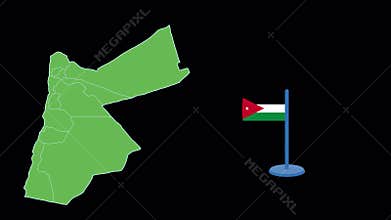 Jordan Flag and Map Shape Animation