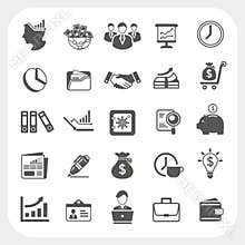 Business, finance icons set