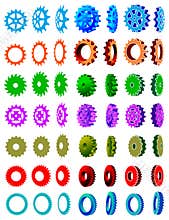 Gear wheels clip art set