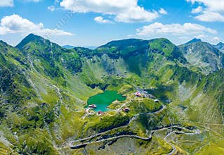 Landscape with Balea Lake, Fagaras Mountain, Romania