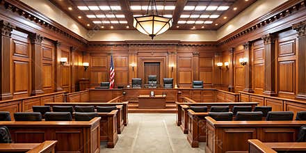 Court room in the Court House law and justice AI-Generated Content