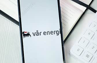 New York, USA - 30 June 2024: Var Energi Logo or Icon on Phone Screen