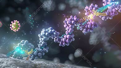 An image of the replication process with RNA primers being added to the parent DNA strands