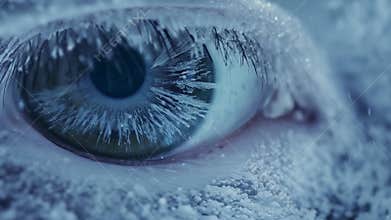 The camera zooms in on a persons face capturing the amazement and wonder in their eyes as they take in the frozen