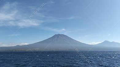 The beauty of the agung mountains from a distance