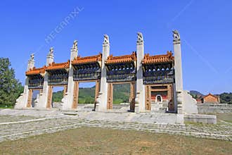 Exquisite stone archway in the Eastern Royal Tombs of the Qing D
