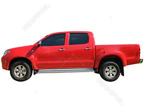 Red pickup truck