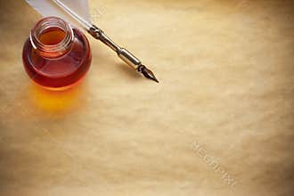 Paper Ink Quill Pen Background