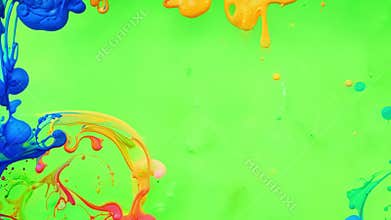 Drip by drip layer upon layer the paint builds and evolves into a complex and striking composition. Green screen