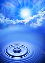 Water Drop Sky Sun Time Background