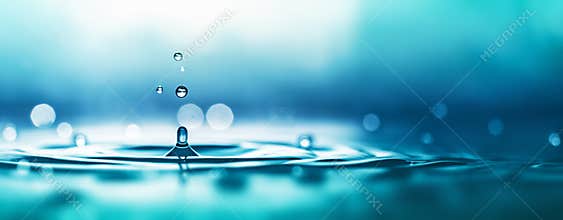 A Falling Water Droplet