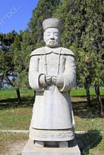 Stone minister statue in the Eastern Royal Tombs of the Qing Dynasty, china