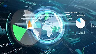 Holographic graphs and charts fill the air around you showing the performance of various industries and markets..