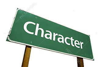 Character road sign