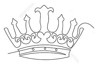 Simple crown one line art minimal outline illustration
