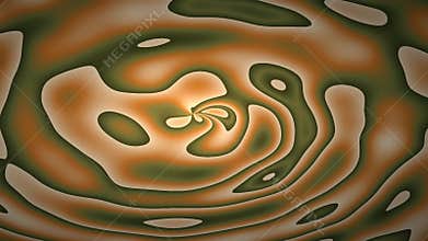 Abstract Swirling Background in Earth Tones with Pixelated Edges and Central Light Source, Blending Greens and Browns, Creating a