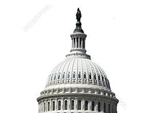 US Capitol Dome Isolated on White