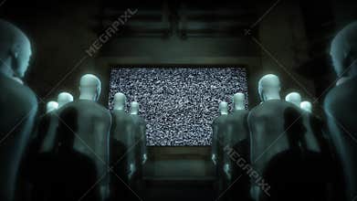 People Watching Television Static