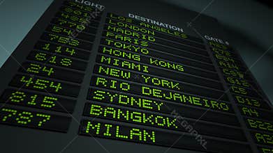 Airport Flight Information Board