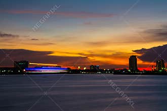 The ships movement on thai river