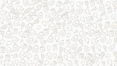 Seamless Pattern of Hand-drawn Food Items and Kitchen Utensils for Culinary Design