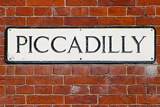 Street Name Sign for Piccadilly in York