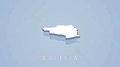Bolivia country map rotating in 3d animation