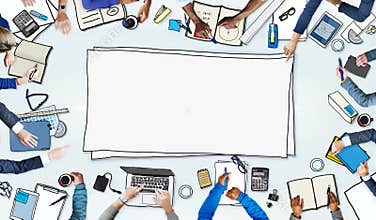 Illustration of Busy Business People Meeting