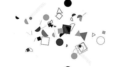 Geometric shapes floating in air