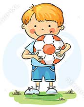 Little boy with football ball