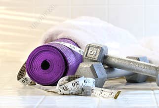 Exercise mat with weights