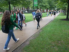 University Campus: Students Walking Between Class