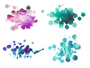 Abstract watercolor aquarelle hand drawn colorful